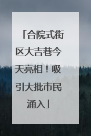 合院式街区大吉巷今天亮相！吸引大批市民涌入