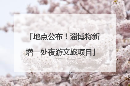 地点公布！淄博将新增一处夜游文旅项目