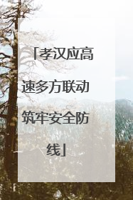 孝汉应高速多方联动筑牢安全防线