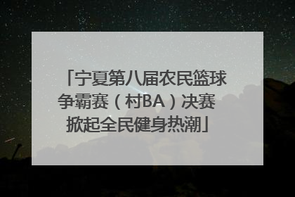宁夏第八届农民篮球争霸赛（村BA）决赛掀起全民健身热潮