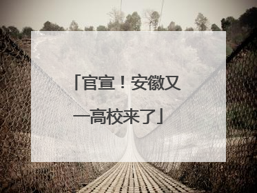 官宣！安徽又一高校来了
