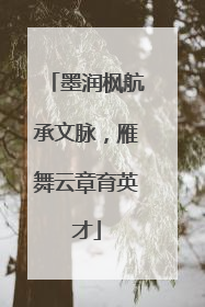 墨润枫航承文脉，雁舞云章育英才