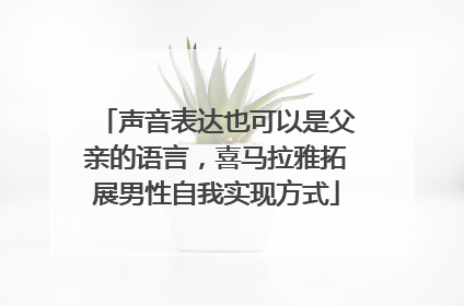 声音表达也可以是父亲的语言，喜马拉雅拓展男性自我实现方式