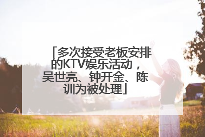 多次接受老板安排的KTV娱乐活动，吴世亮、钟开金、陈训为被处理