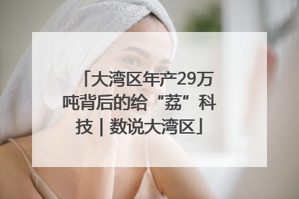 大湾区年产29万吨背后的给“荔”科技｜数说大湾区