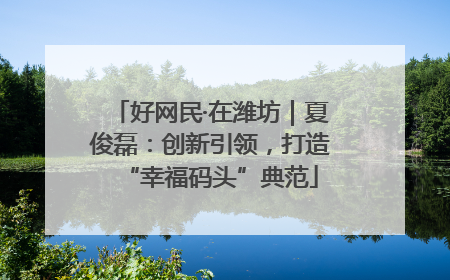 好网民·在潍坊｜夏俊磊：创新引领，打造“幸福码头”典范