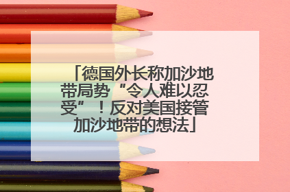 德国外长称加沙地带局势“令人难以忍受”！反对美国接管加沙地带的想法