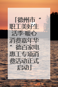 德州市“职工美好生活季·暖心消费嘉年华”德百家电惠工专项消费活动正式启动