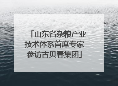 山东省杂粮产业技术体系首席专家参访古贝春集团