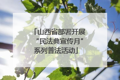 山西省部署开展“民法典宣传月”系列普法活动