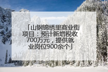 山钢锦绣里商业街项目：预计新增税收700万元，提供就业岗位900余个