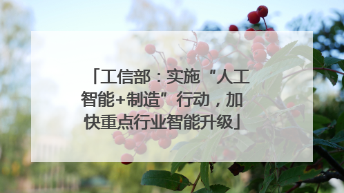 工信部：实施“人工智能+制造”行动，加快重点行业智能升级