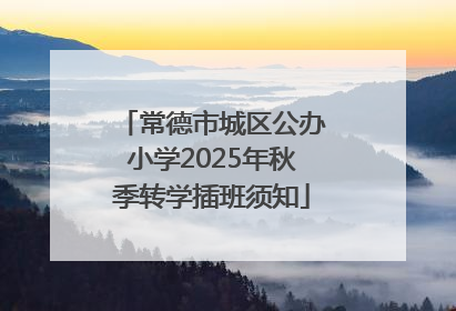 常德市城区公办小学2025年秋季转学插班须知