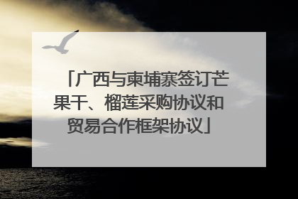 广西与柬埔寨签订芒果干、榴莲采购协议和贸易合作框架协议