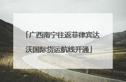 广西南宁往返菲律宾达沃国际货运航线开通