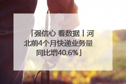 强信心 看数据丨河北前4个月快递业务量同比增40.6%