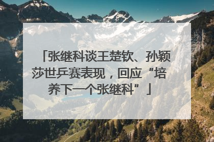 张继科谈王楚钦、孙颖莎世乒赛表现，回应“培养下一个张继科”
