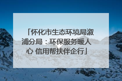 怀化市生态环境局溆浦分局：环保服务暖人心 信用帮扶伴企行