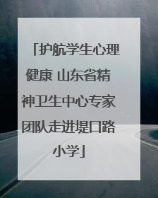 护航学生心理健康 山东省精神卫生中心专家团队走进堤口路小学
