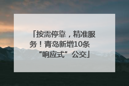 按需停靠，精准服务！青岛新增10条“响应式”公交