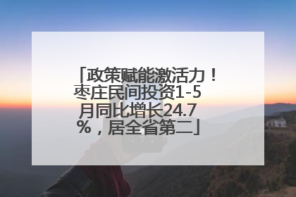 政策赋能激活力！枣庄民间投资1-5月同比增长24.7%，居全省第二