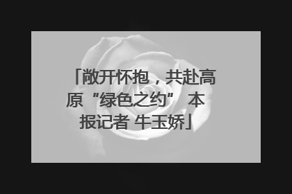 敞开怀抱，共赴高原“绿色之约” 本报记者 牛玉娇