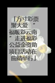 方寸彩票聚大爱 “福暖彩云南”走进福彩公益金资助项目活动在曲靖举行