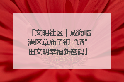 文明社区｜威海临港区草庙子镇“晒”出文明幸福新密码