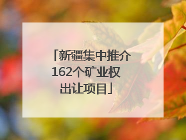 新疆集中推介162个矿业权出让项目