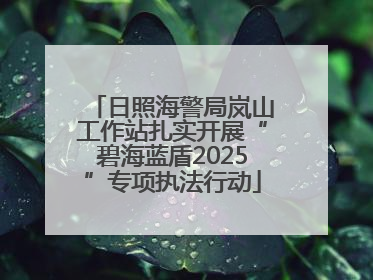 日照海警局岚山工作站扎实开展“碧海蓝盾2025”专项执法行动
