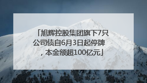 旭辉控股集团旗下7只公司债自6月3日起停牌，本金额超100亿元