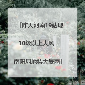 昨天河南19站现10级以上大风  南阳局地特大暴雨