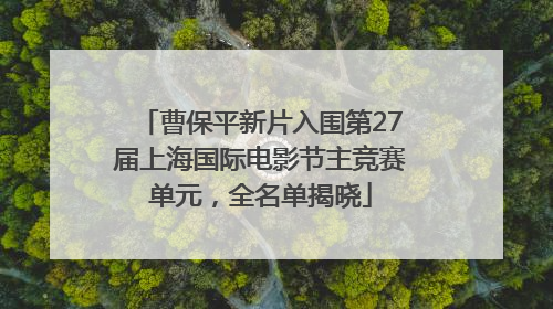 曹保平新片入围第27届上海国际电影节主竞赛单元，全名单揭晓
