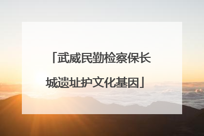 武威民勤检察保长城遗址护文化基因