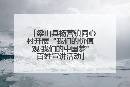 梁山县杨营镇同心村开展“我们的价值观·我们的中国梦”百姓宣讲活动