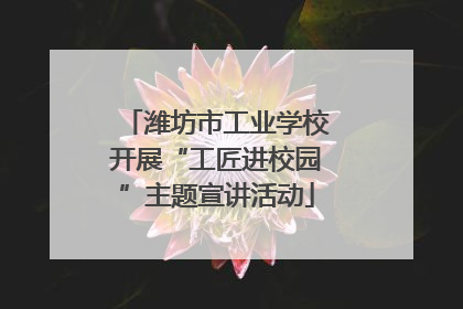 潍坊市工业学校开展“工匠进校园”主题宣讲活动