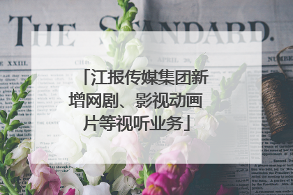 江报传媒集团新增网剧、影视动画片等视听业务