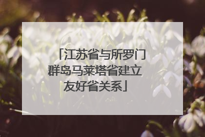 江苏省与所罗门群岛马莱塔省建立友好省关系