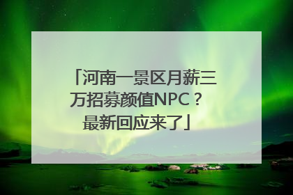 河南一景区月薪三万招募颜值NPC？最新回应来了