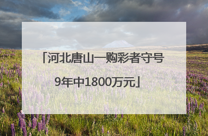 河北唐山一购彩者守号9年中1800万元