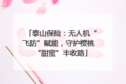 泰山保险：无人机“飞防”赋能，守护樱桃“甜蜜”丰收路