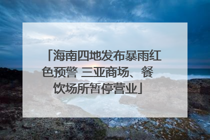 海南四地发布暴雨红色预警 三亚商场、餐饮场所暂停营业