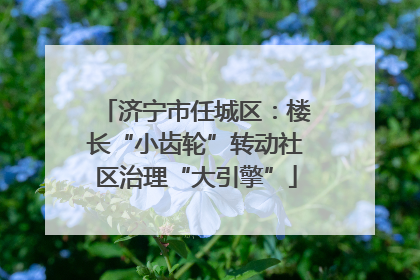 济宁市任城区：楼长“小齿轮”转动社区治理“大引擎”