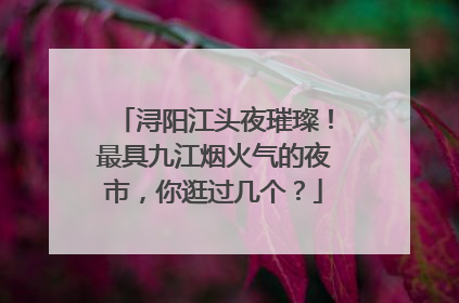 浔阳江头夜璀璨！最具九江烟火气的夜市，你逛过几个？