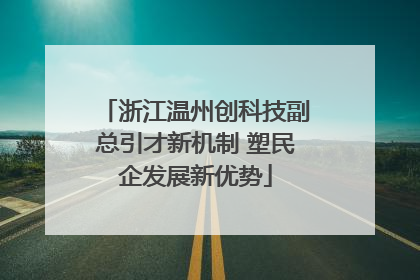 浙江温州创科技副总引才新机制 塑民企发展新优势