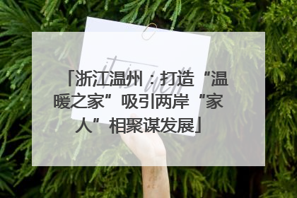 浙江温州：打造“温暖之家”吸引两岸“家人”相聚谋发展