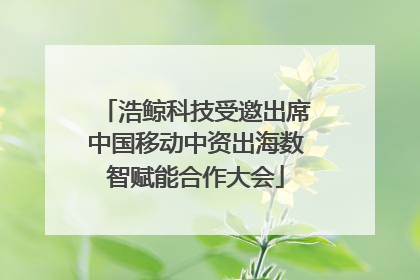 浩鲸科技受邀出席中国移动中资出海数智赋能合作大会