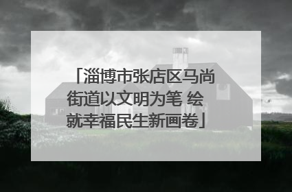 淄博市张店区马尚街道以文明为笔 绘就幸福民生新画卷