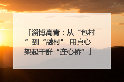 淄博高青：从“包村”到“融村” 用真心架起干群“连心桥”