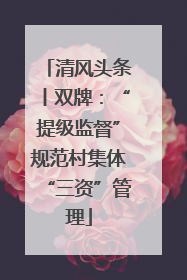 清风头条丨双牌：“提级监督”规范村集体“三资”管理